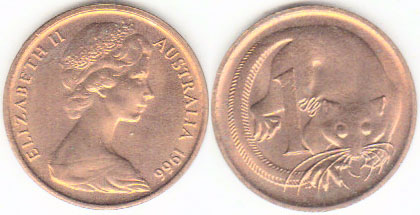 1966 Australia 1 Cent (Canberra Mint) A002113